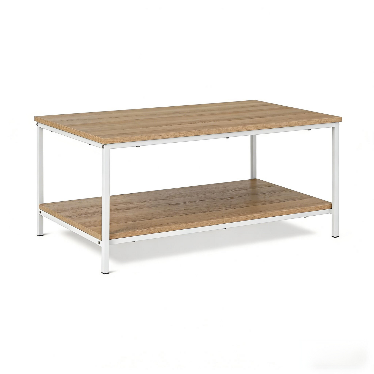 Rectangular Coffee Table with Bottom Shelf, Living Room Center Table, Wooden, 19.9" D x 31.5" W x 16.5" H