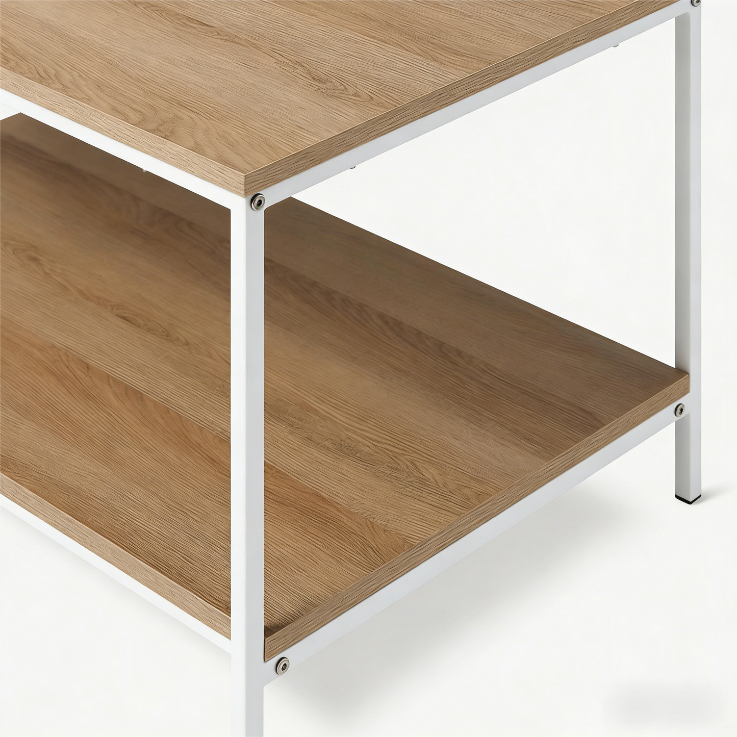 Rectangular Coffee Table with Bottom Shelf, Living Room Center Table, Wooden, 19.9" D x 31.5" W x 16.5" H