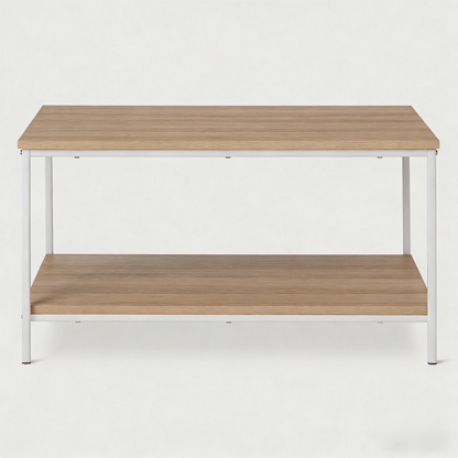 Rectangular Coffee Table with Bottom Shelf, Living Room Center Table, Wooden, 19.9" D x 31.5" W x 16.5" H