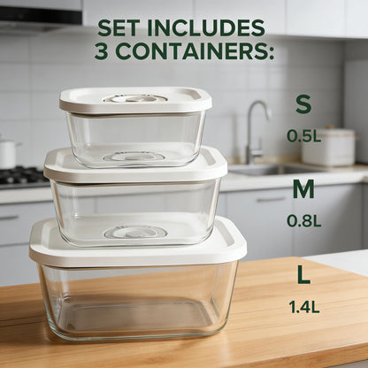Vacuum Seal Glass Food Storage Containers