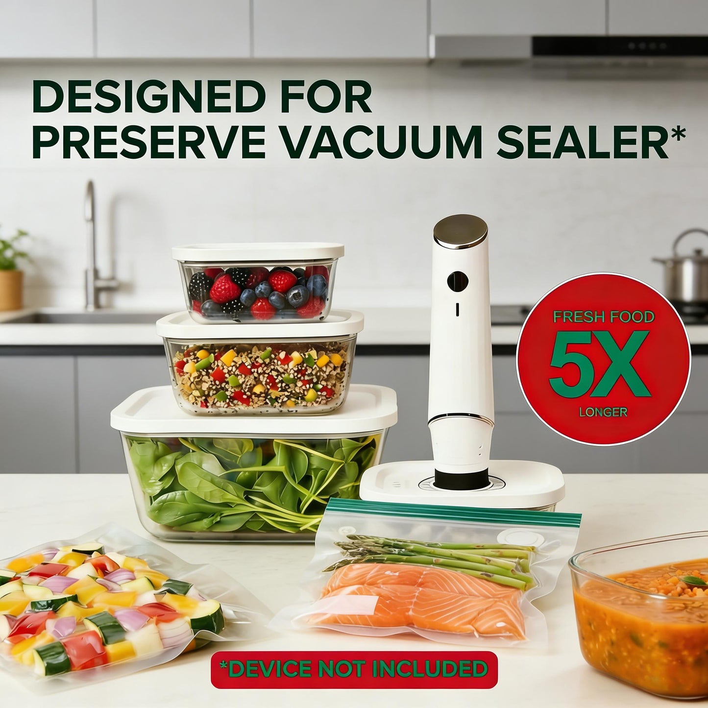 Vacuum Seal Glass Food Storage Containers