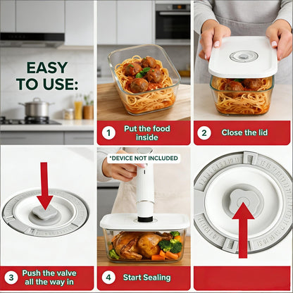 Vacuum Seal Glass Food Storage Containers
